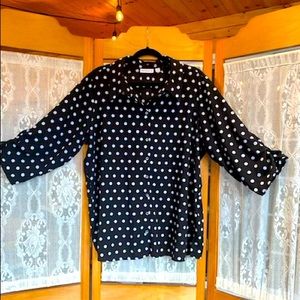 COPY - Polka Dot Top with Ruched Sleeves